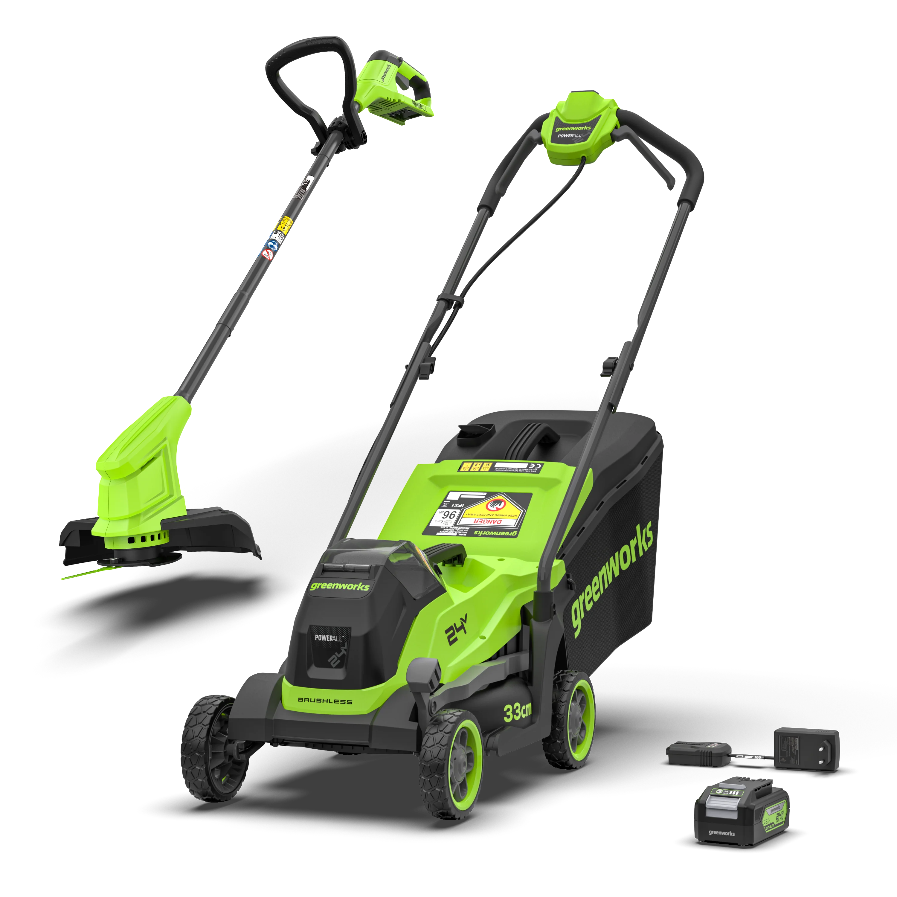 POWERALL 24V Rasaerba 33cm + Tagliabordi 25cm Gen. II Kit